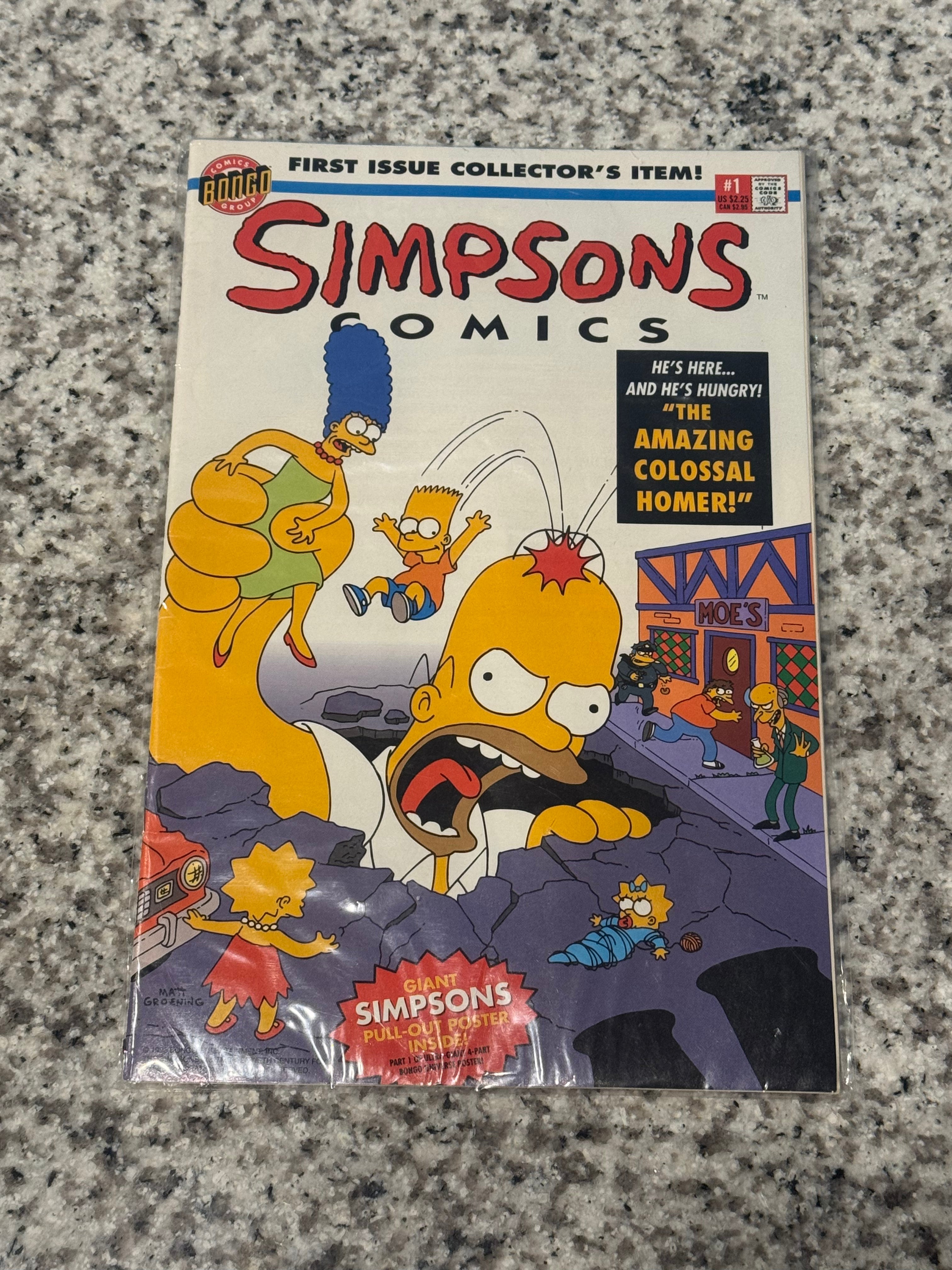 Bongo Simpsons Comic Issue #1 Collectors Issue w/ Poster Inside